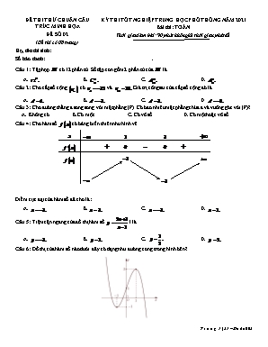 Đề thi thử Tốt nghiệp THPT môn Toán - Đề số 2 - Năm học 2021 (Có đáp án)